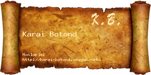 Karai Botond névjegykártya